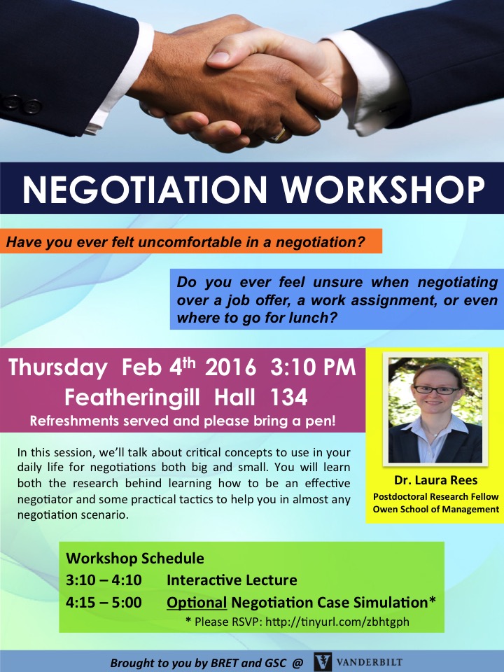 Negotiation featuring Dr. Laura Rees BRET Career Development